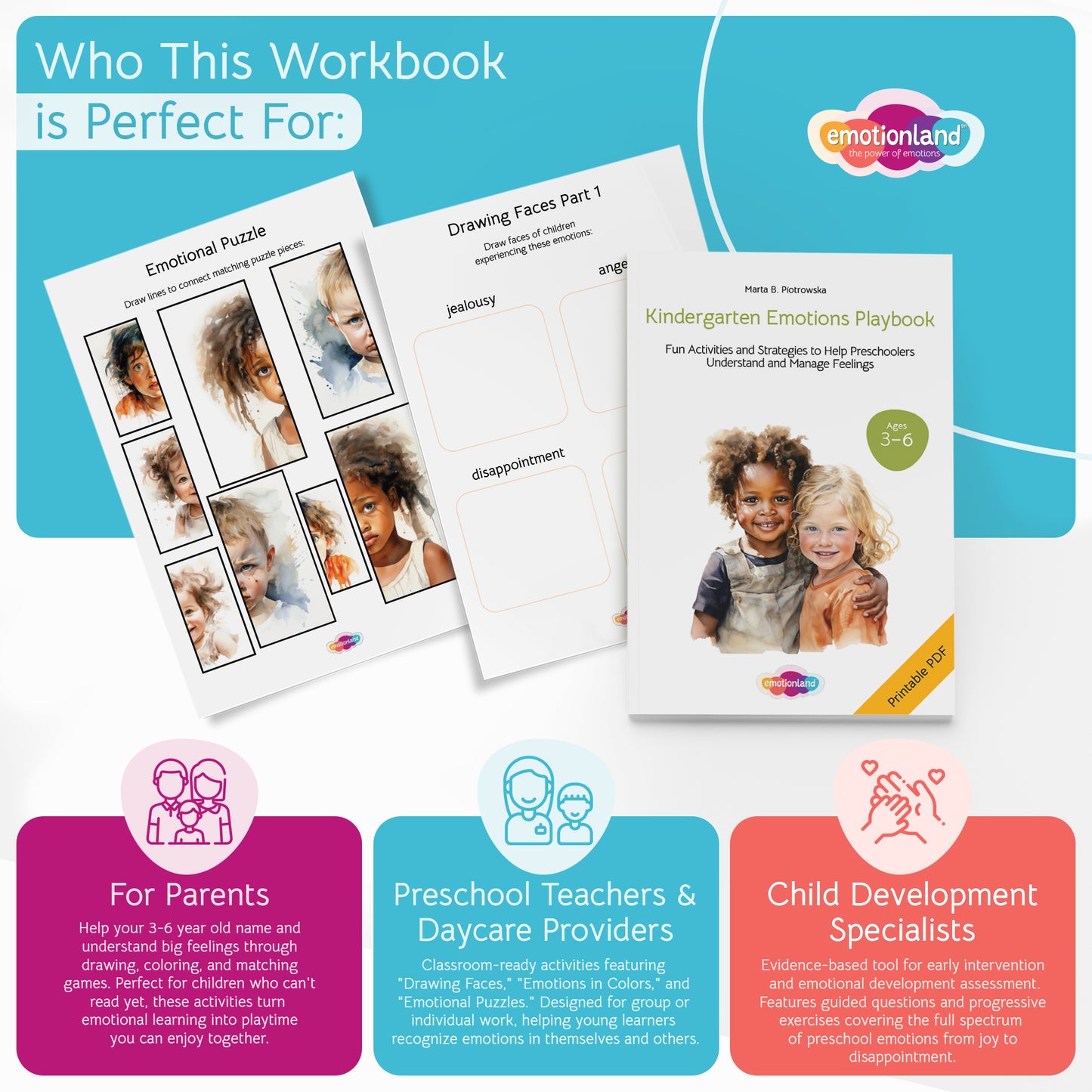 Kindergarten Emotions Playbook - SEL Workbook (Ages 3-6)