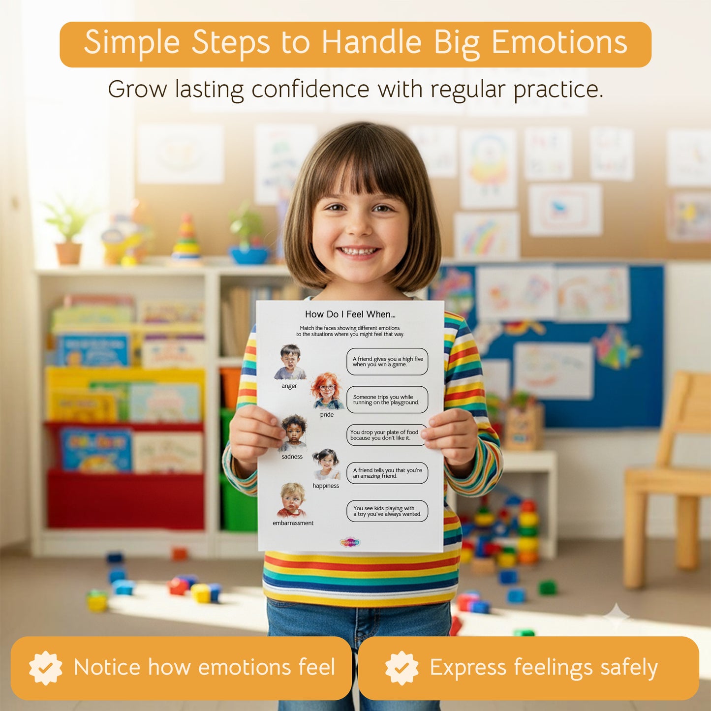 Kindergarten Emotions Playbook - SEL Workbook (Ages 3-6)