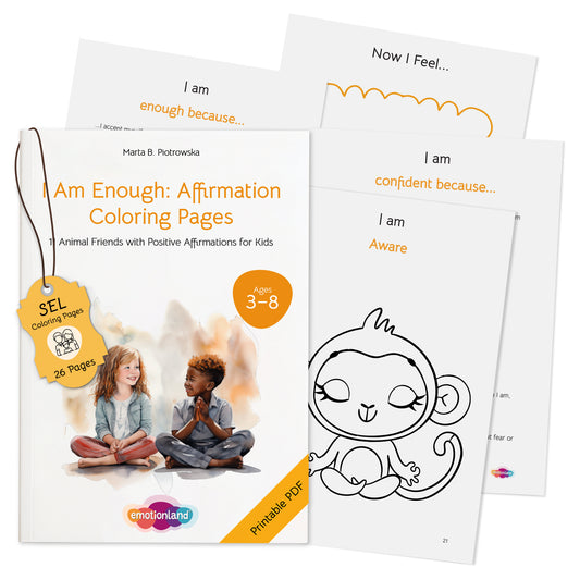 I Am Enough: Emotions & Affirmations Coloring Book (Ages 3-8)