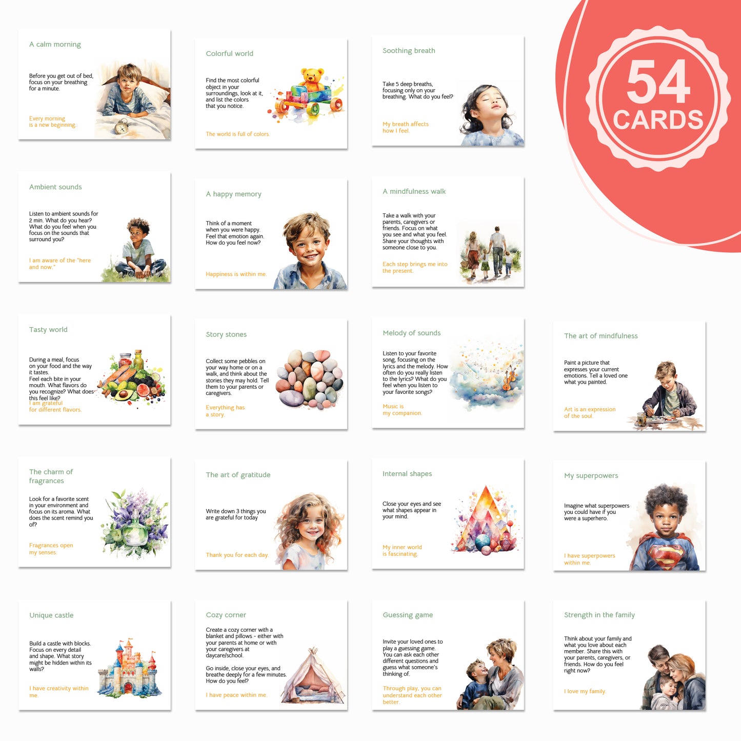 Mindful Moments for Kids: 54 Calming Activity Cards