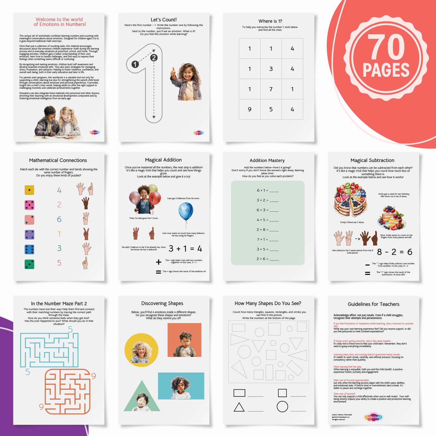 Counting with Feelings Workbook: Where Math Meets Emotions (Ages 3-6)