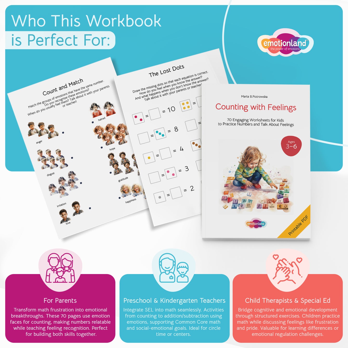 Counting with Feelings Workbook: Where Math Meets Emotions (Ages 3-6)